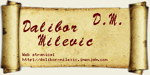 Dalibor Milević vizit kartica